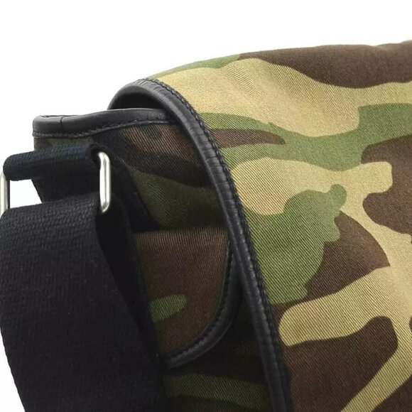 Auth SAINT LAURENT Camouflage Crossbody Shoulder Bag Khaki Canvas - r10401a - Picture 11 of 16